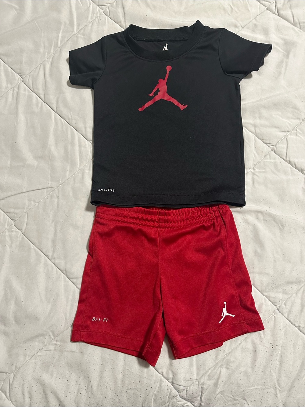 Nike Jordan Black & Red toddler Two-Piece Athletic Set